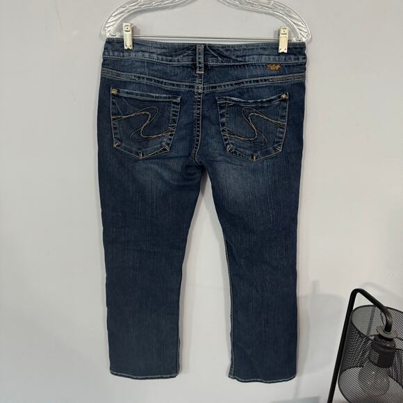 Silver Jeans Santorini Capri Jeans Women's Size 30 Waist Darker Medium Wash - Picture 2 of 7